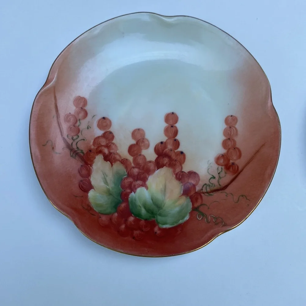Antique Louise Bavaria Beautifully Painted Lot of 2 Bread Plates Stamp on back